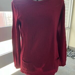 J. Jill Rich Burgundy Crew Neck Sweater